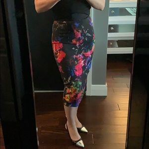 Milly size 0 midi floral skirt